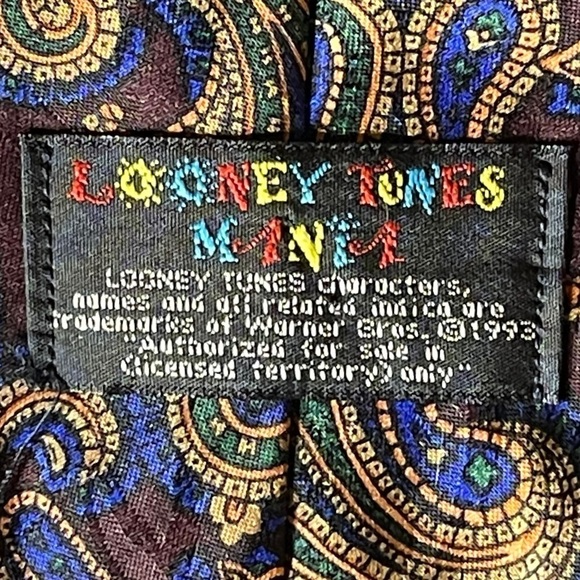 Looney Tunes Mania Vintage Men’s Tie - 1993 Bugs Bunny, Marvin the Martian - Picture 5 of 5